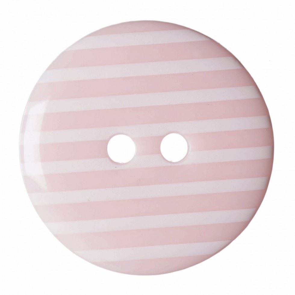 Hemline Round Stripe Buttons Pink