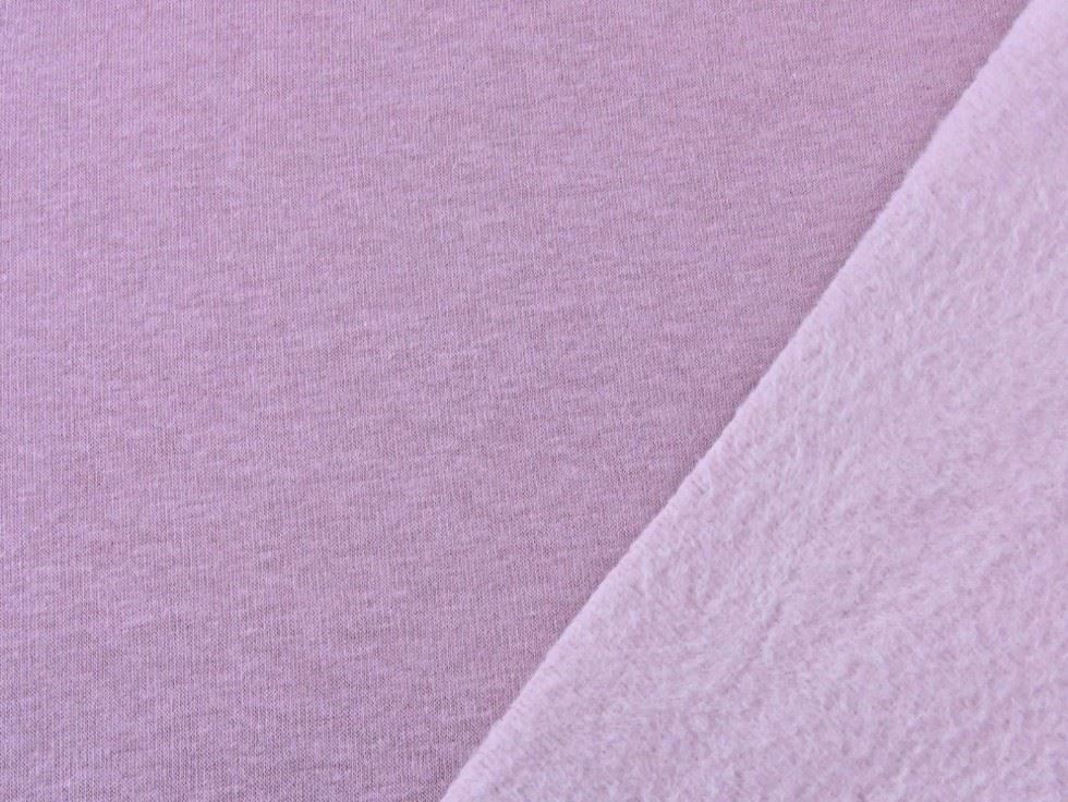 Lavender Fur Back Sweatshirt Stretch Knit Fabric