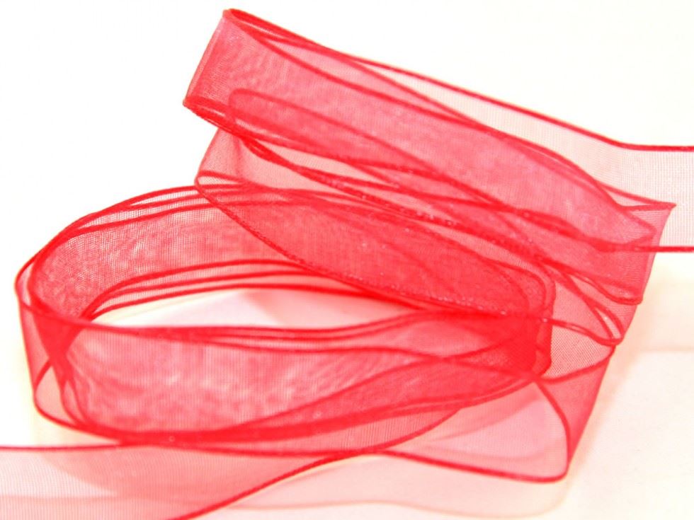 Berisfords 72 Shocking Pink Wired Sheer Organza Ribbon