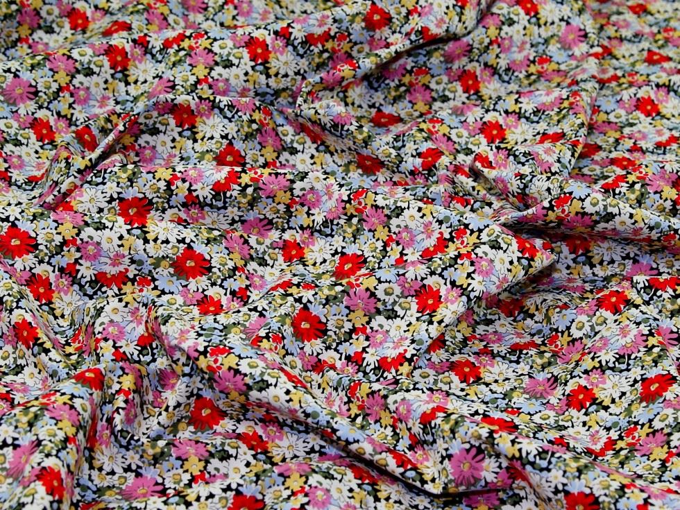 Deadstock 100% Cotton Poplin Fabric Red & Pink
 
