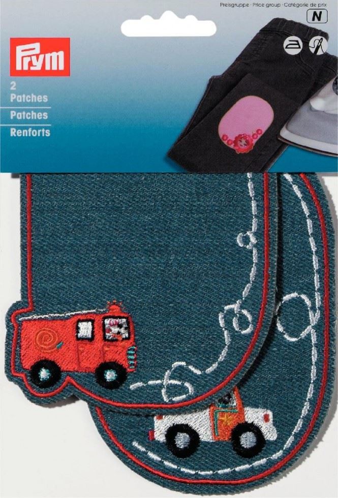 Prym Fire Engine Police Car Patches Multicoloured