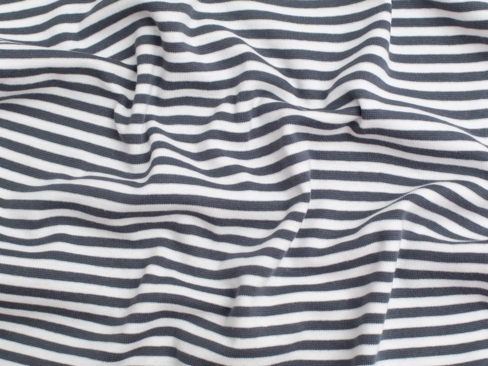 Dark Grey Tubular Ribbing Stretch Knit Fabric