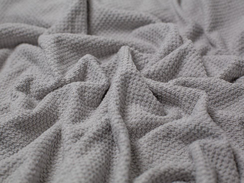 Textured Cotton Towelling Fabric Light Grey