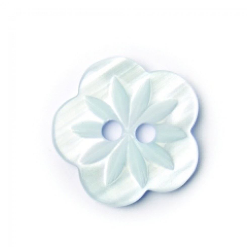 Crendon Carved Flower Buttons (Value Pack) Mint Green