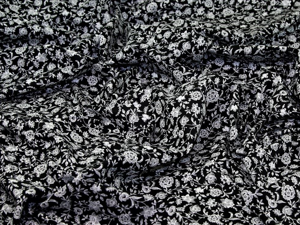Black Deadstock 100% Cotton Poplin Fabric