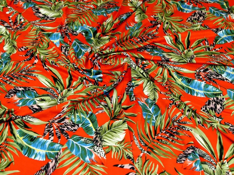 John Louden Orange Viscose Jersey Stretch Knit Fabric