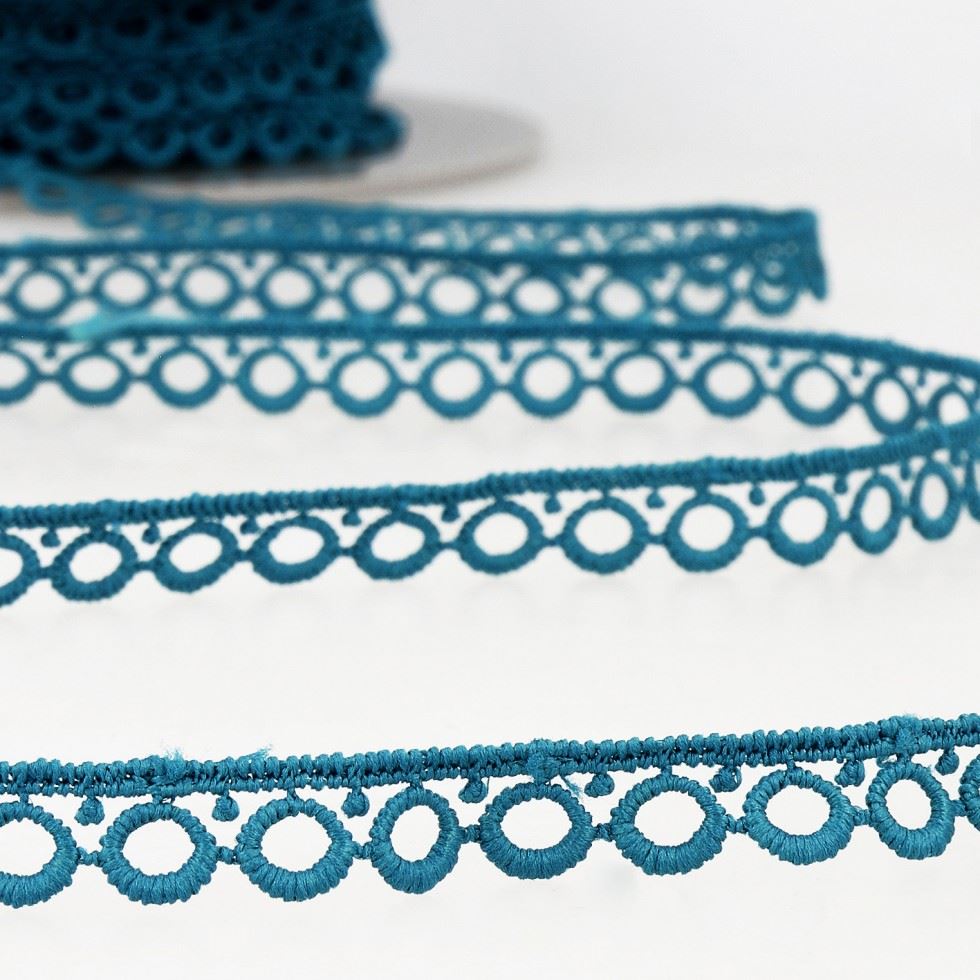 Stephanoise Guipure Lace Trim Teal Blue
 