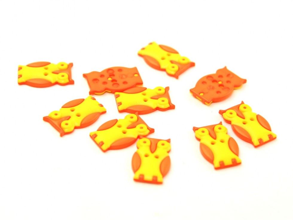 Dill Owl Buttons (Value Pack) Yellow/Orange
 