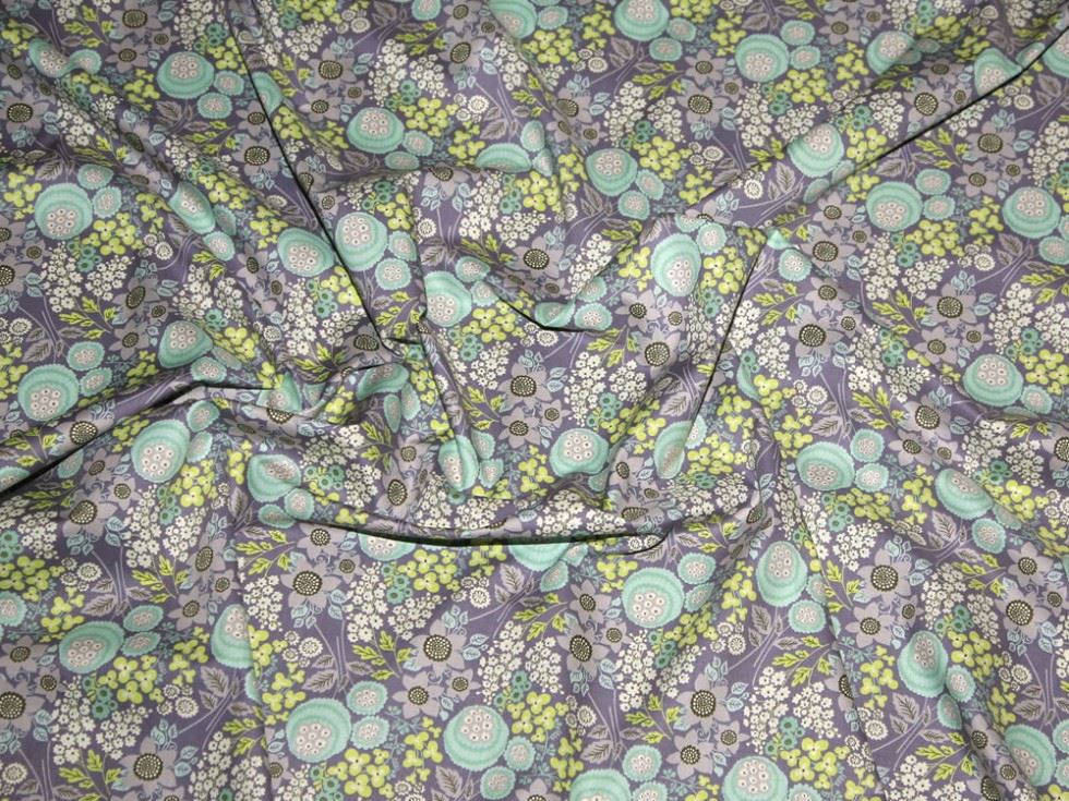 Cotton Lawn Fabric Grape Mint Lime Green
 
