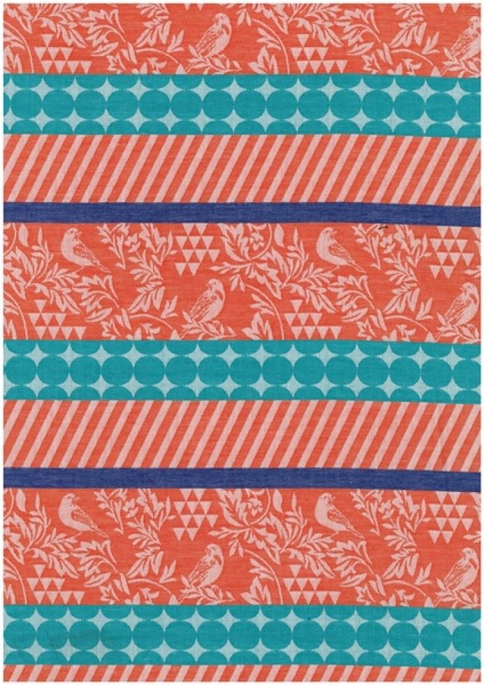 Kokka Cotton Woven Jacquard Fabric Coral
 