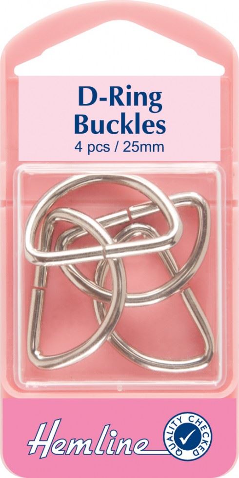 Hemline Nickel Silver Metal D Rings