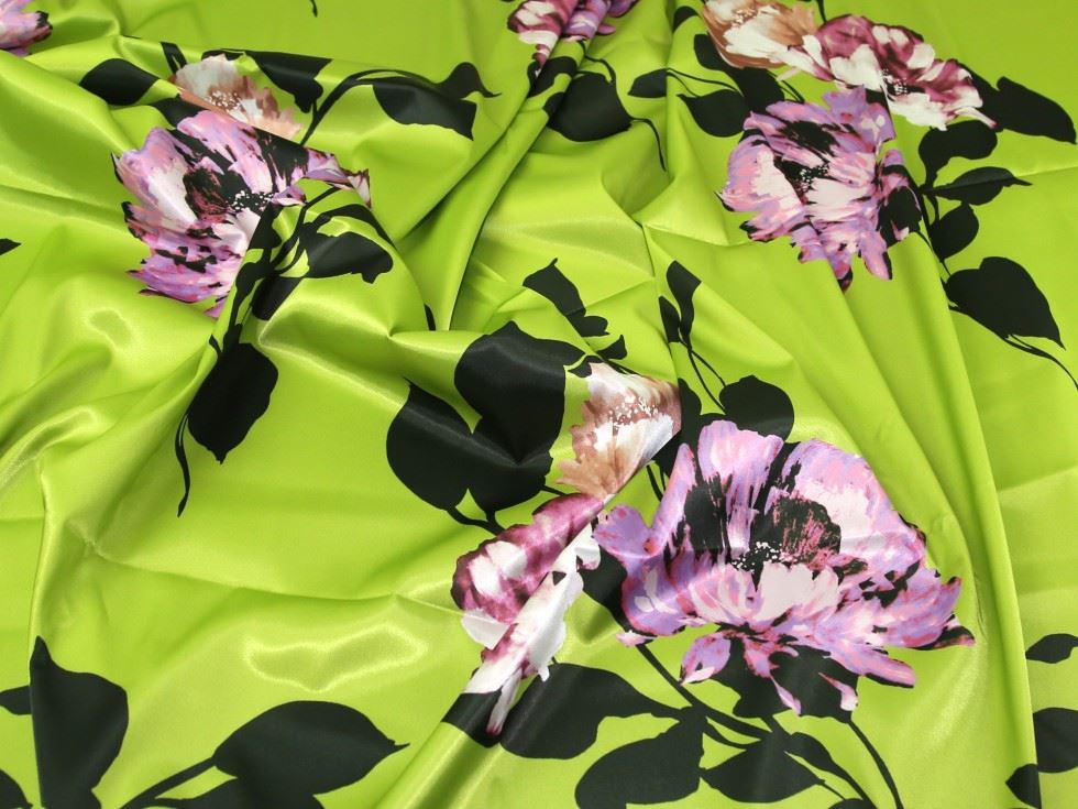 John Kaldor Lime Santa Cruz Stretch Woven Satin Fabric
