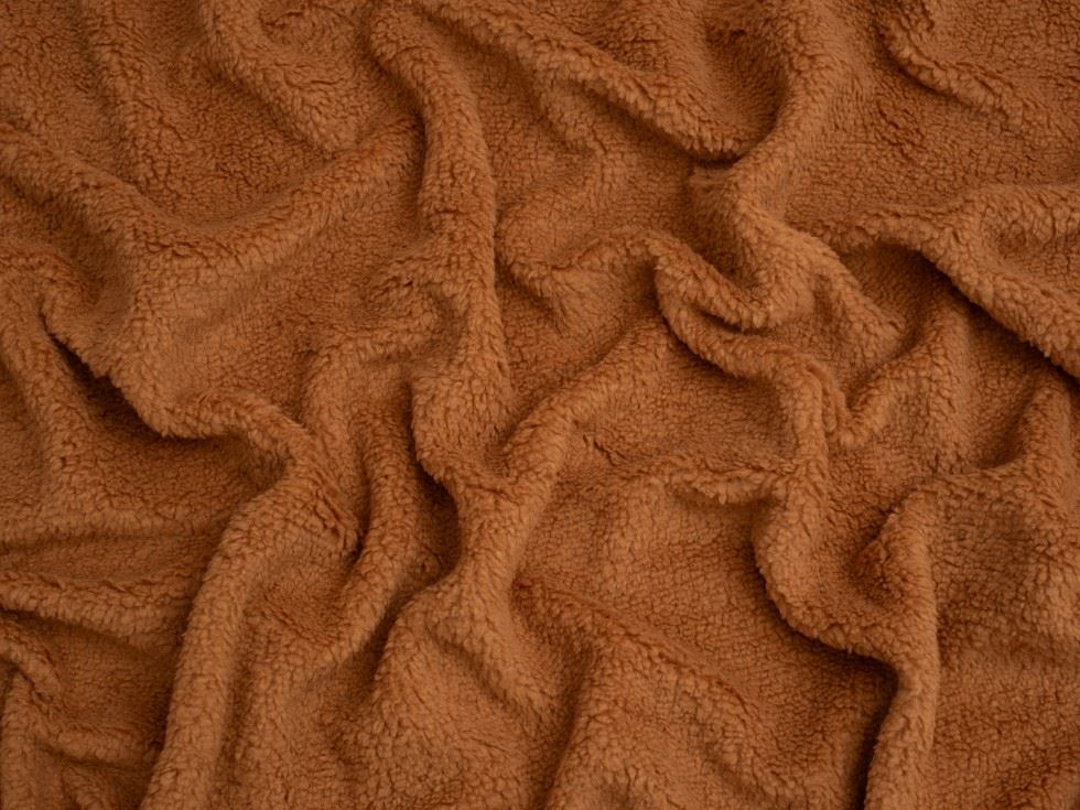 Minerva Core Range Baby Soft Sherpa Fleece Fur Fabric Copper
 