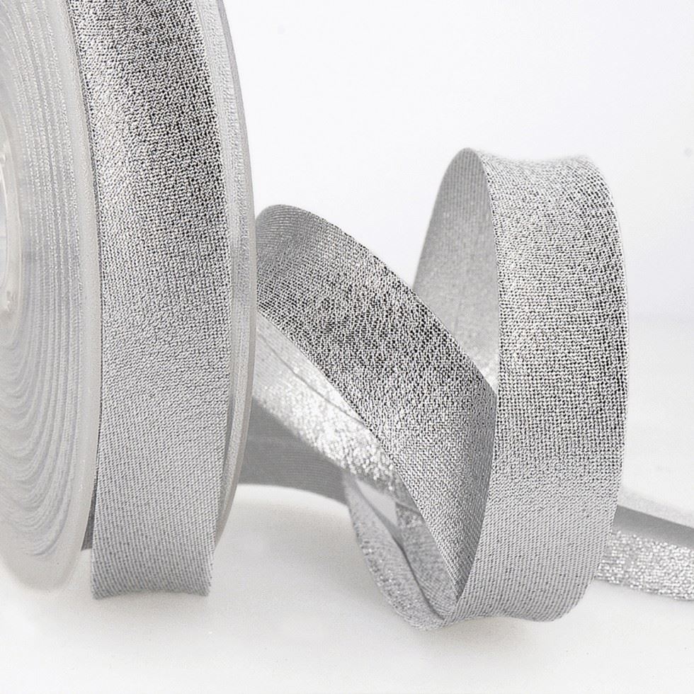 Stephanoise Metallic Lurex Bias Binding Silver
 