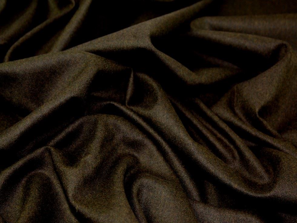 Stretch Woven Wool Twill Suiting Fabric Dark Brown