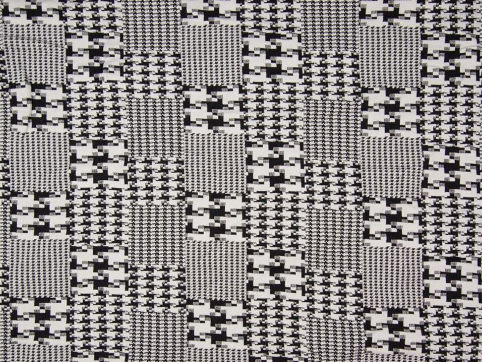 Deadstock Jacquard Stretch Knit Fabric Black & White
 