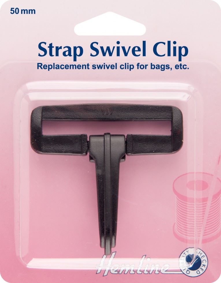 Hemline Black Plastic Strap Swivel Clip Fasteners
