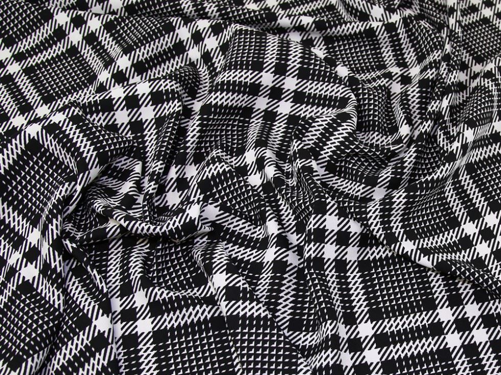 Lady Mcelroy Black & White Soft Polyester Crepe Fabric