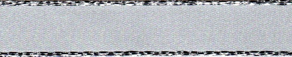 Berisfords Silver Edge Satin Ribbon (Value Roll) 18 Silver Grey
 