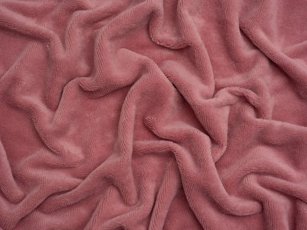 Minerva Core Range Bamboo Cotton Velvet Towelling Fabric Redwood