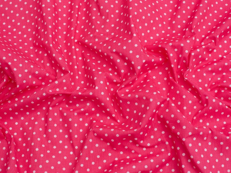 Minerva Core Range Cerise Pink Printed Polycotton Fabric