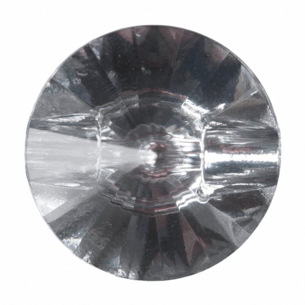 Hemline Clear Round Faceted Buttons