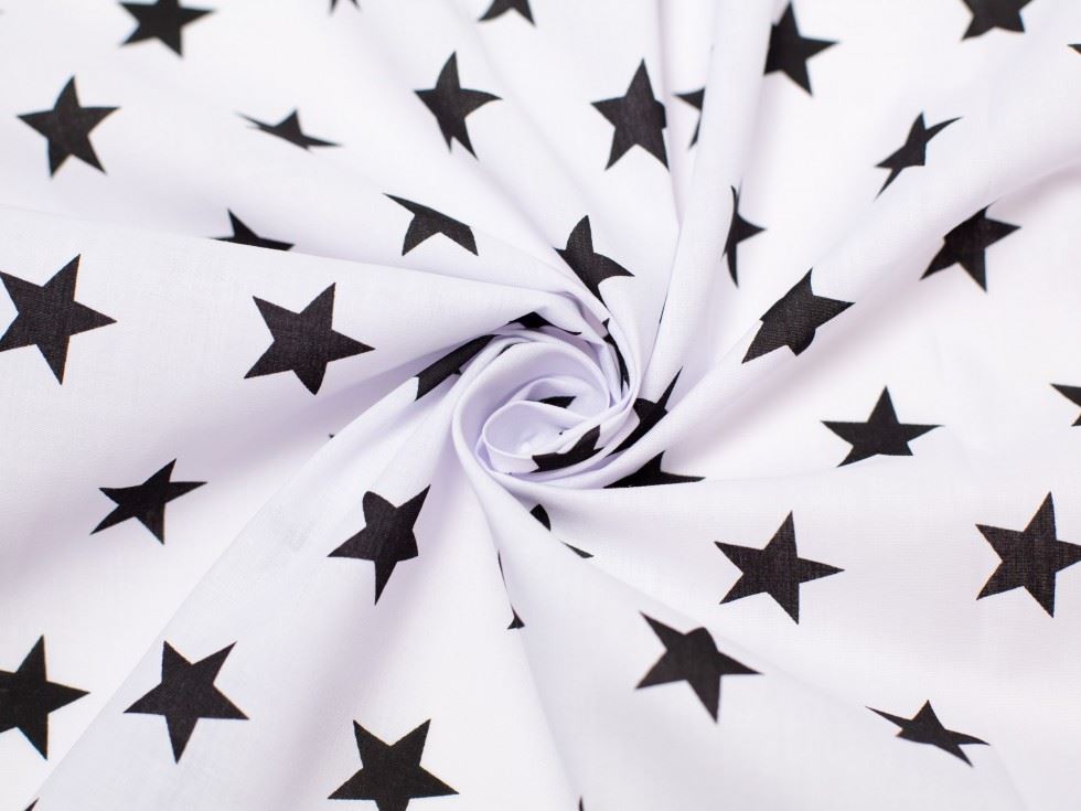 Minerva Core Range Printed Polycotton Fabric White & Black
 
