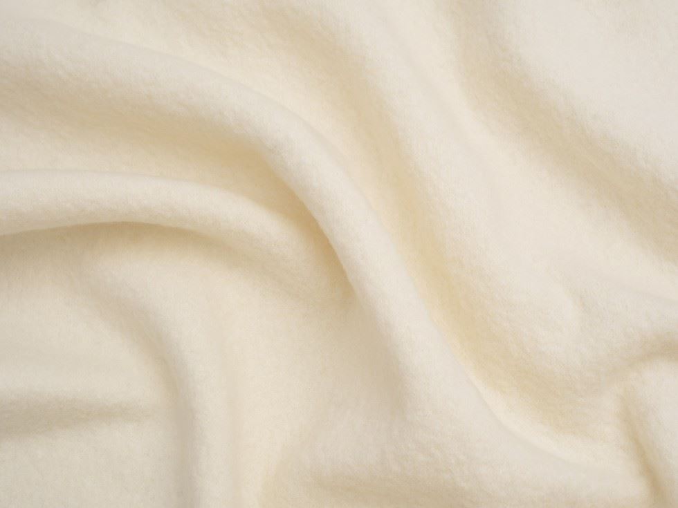 Minerva Core Range Ivory 100% Pure Boiled Wool Coating Fabric