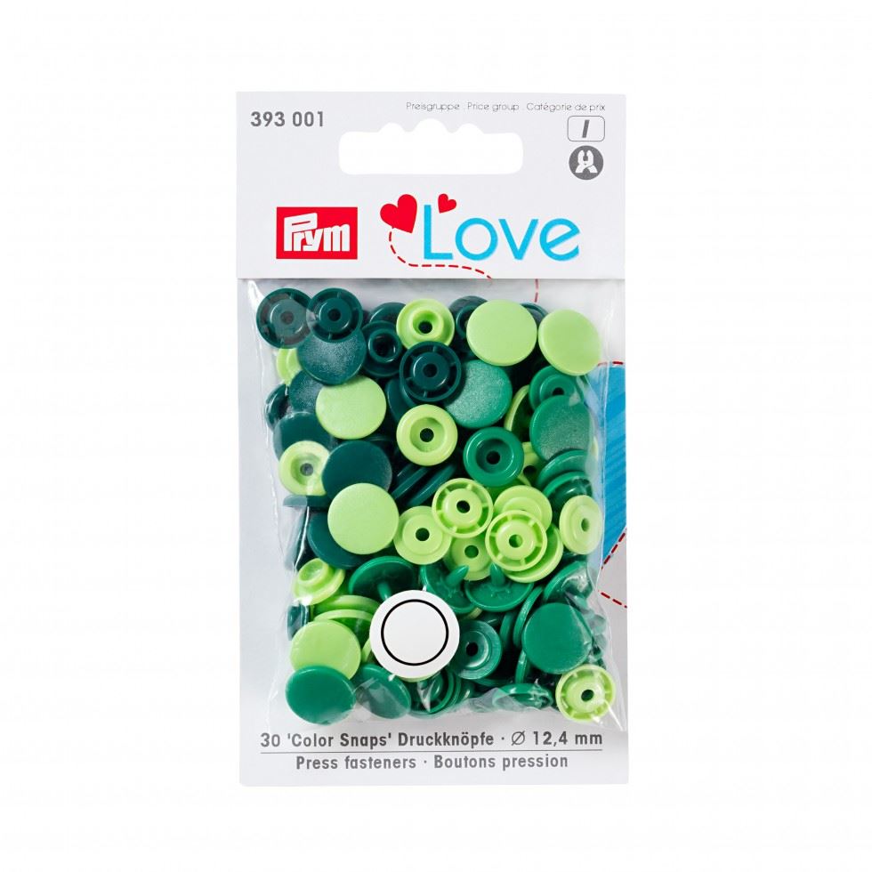 Prym Green Love Round Snaps Press Fasteners