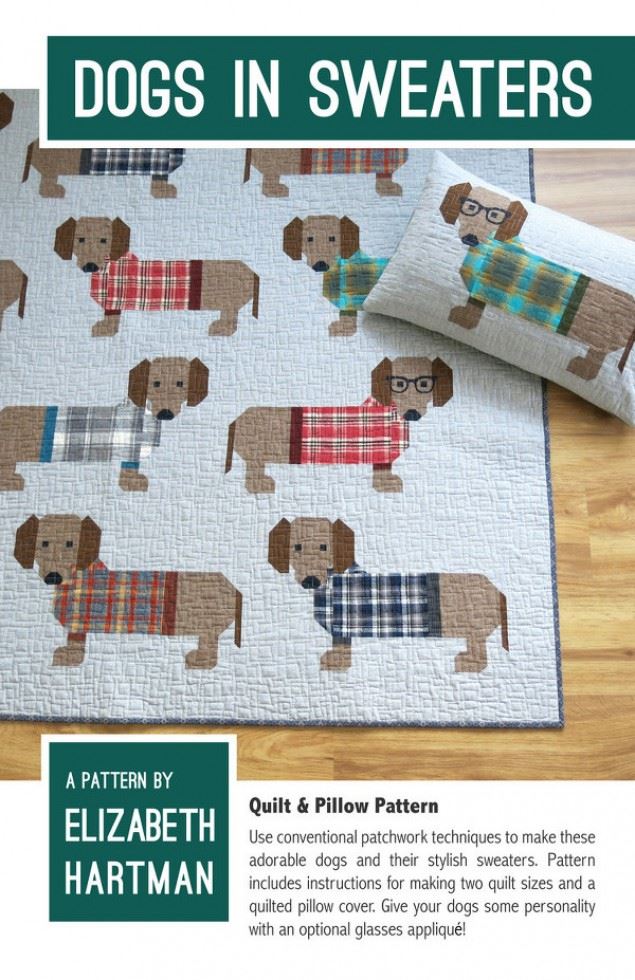 Elizabeth Hartman Quilting Pattern Dogs in Sweaters
 