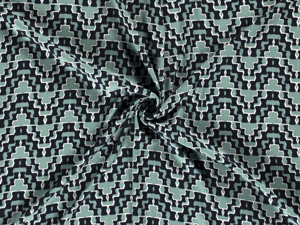 Stretch Woven Linen Look Viscose Fabric Mint
