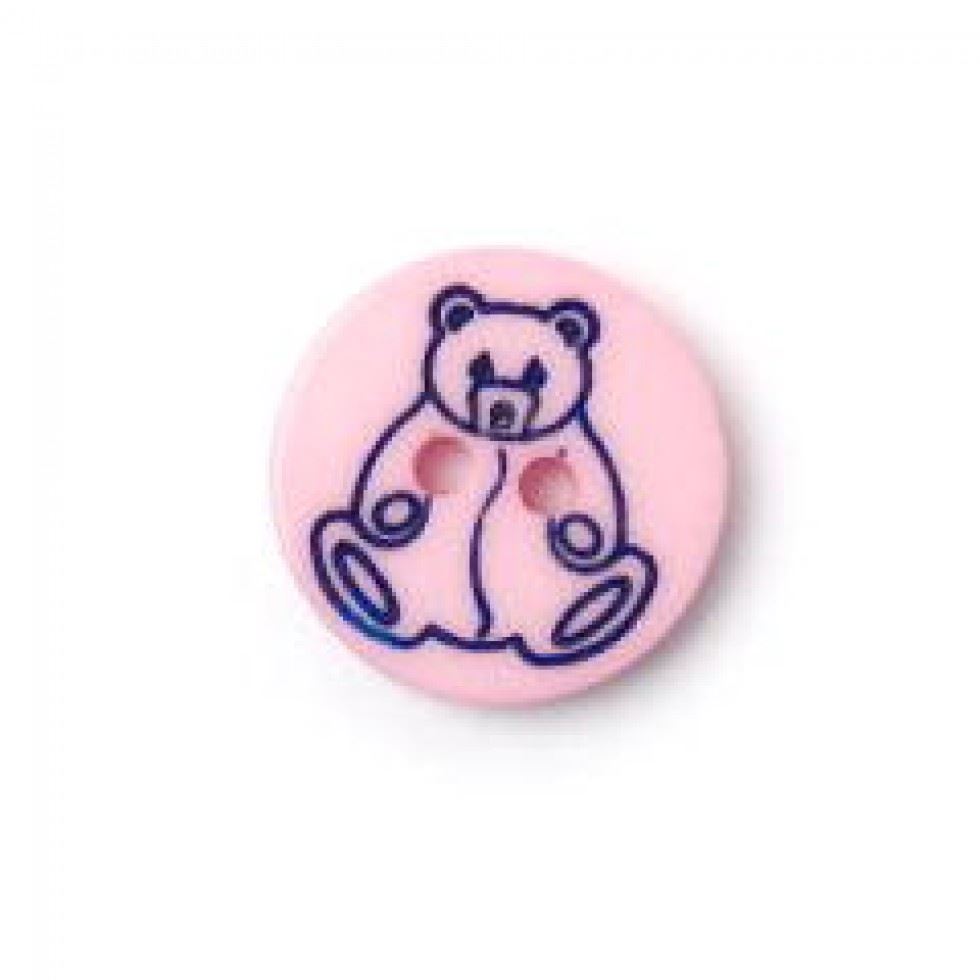 Crendon Light Pink Teddy Bear Drawing Buttons (Value Pack)