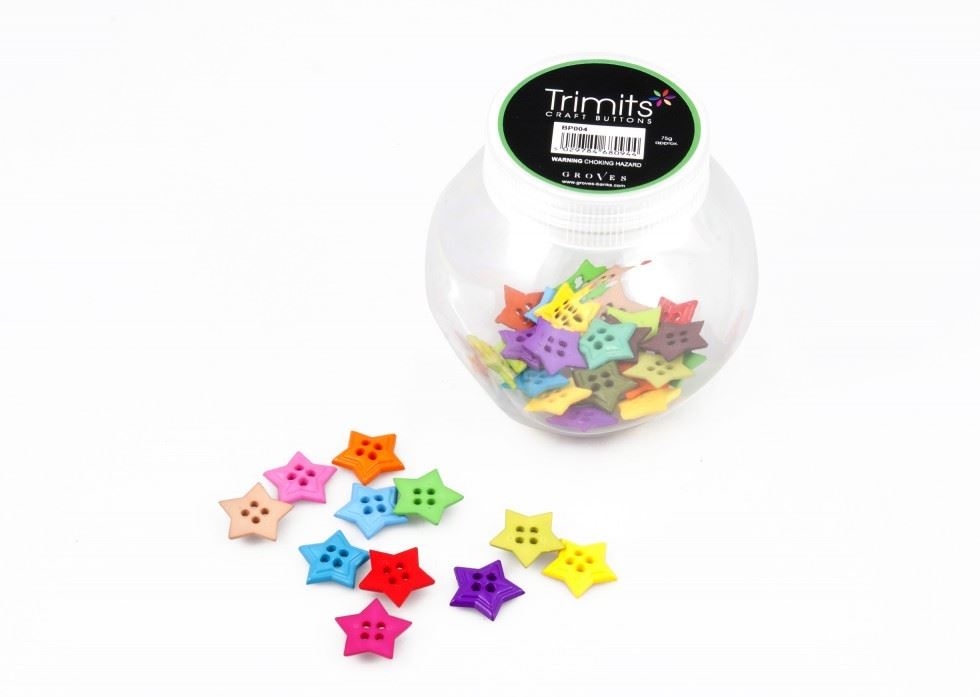 Trimits Assorted Stars Jar Of Buttons