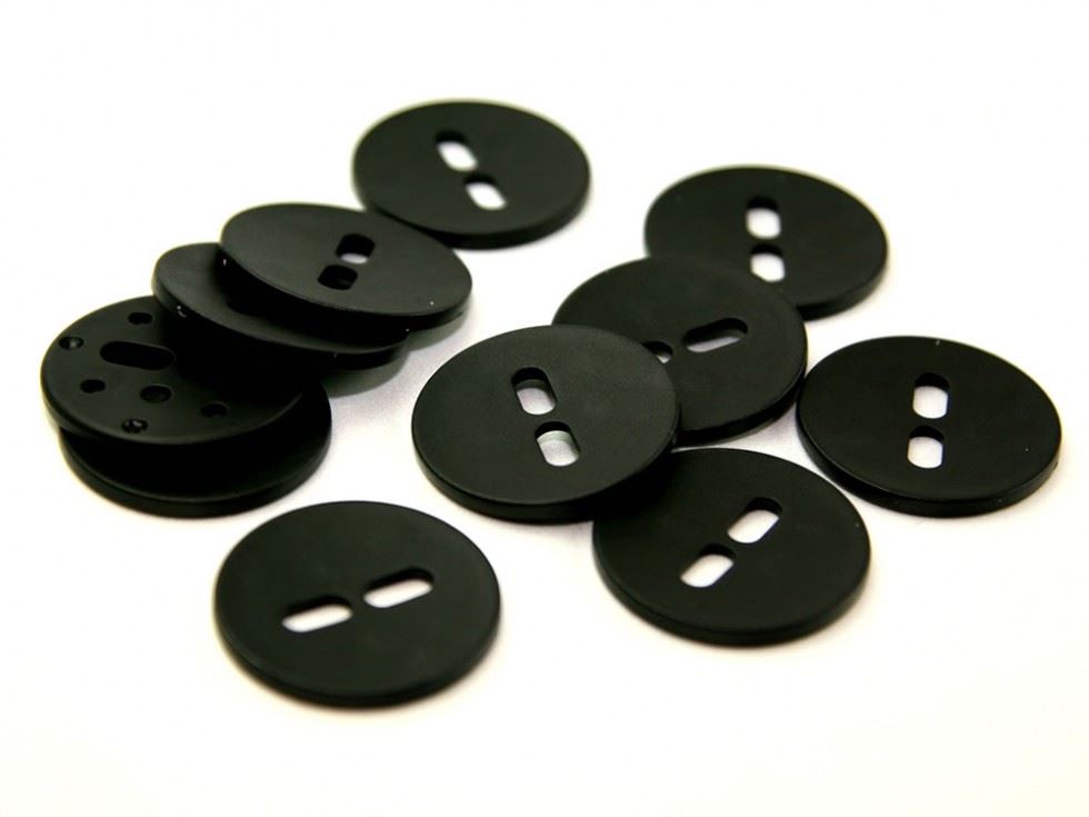 Dill Black Round Matte Buttons (Value Pack)