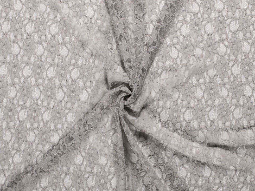 Light Grey Delicate Stretch Lace Fabric