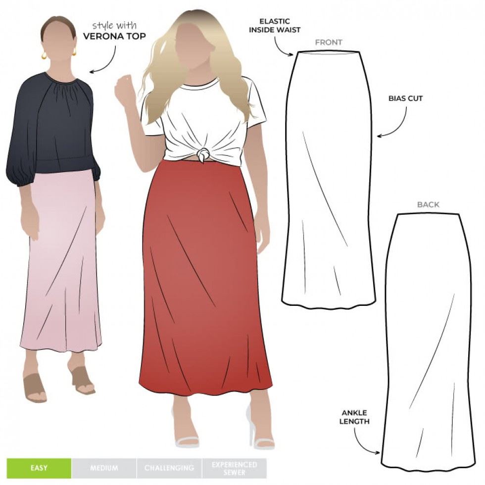 Style Arc Sewing Pattern Genoa Bias Cut Skirt