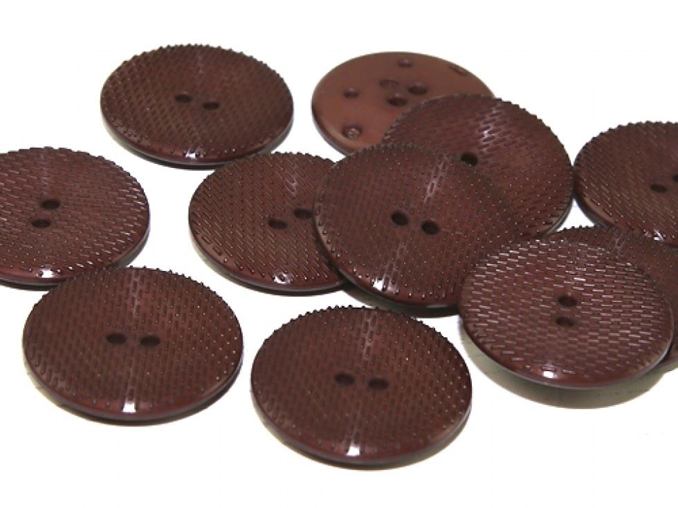 Dill Dark Brown Round Textured Buttons (Value Pack)