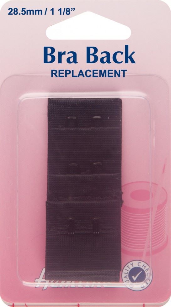 Hemline Black Bra Back Replacements
