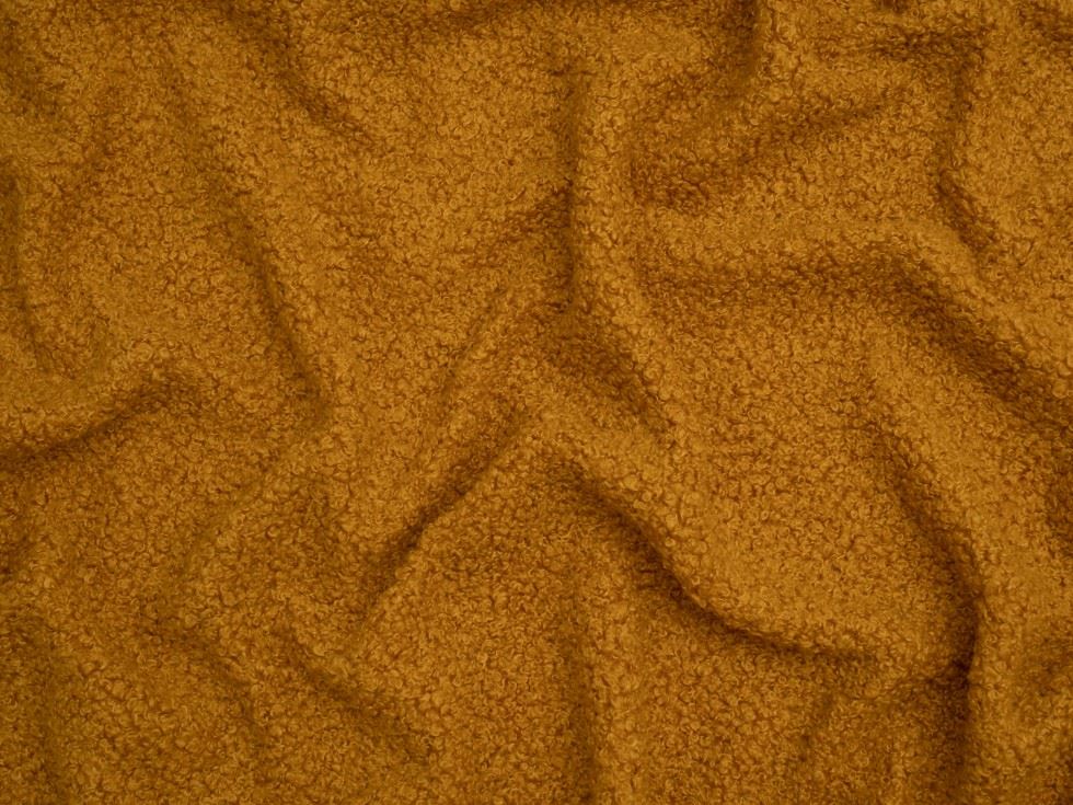 Teddy Faux Fur Coating Fabric Ochre
 