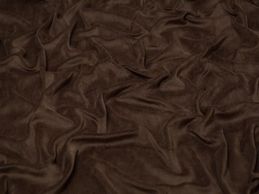 Minerva Core Range Brown Cotton Velour Stretch Knit Fabric