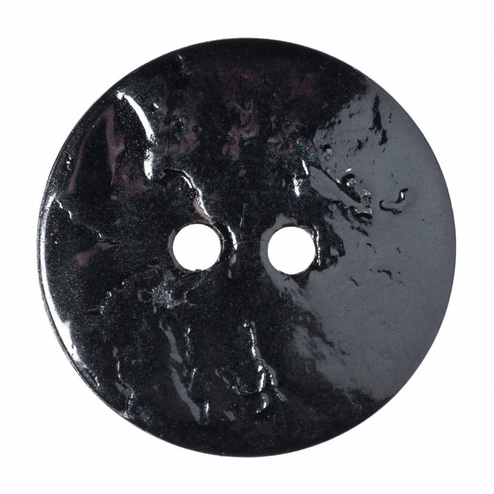 Hemline Black Round Shell Buttons