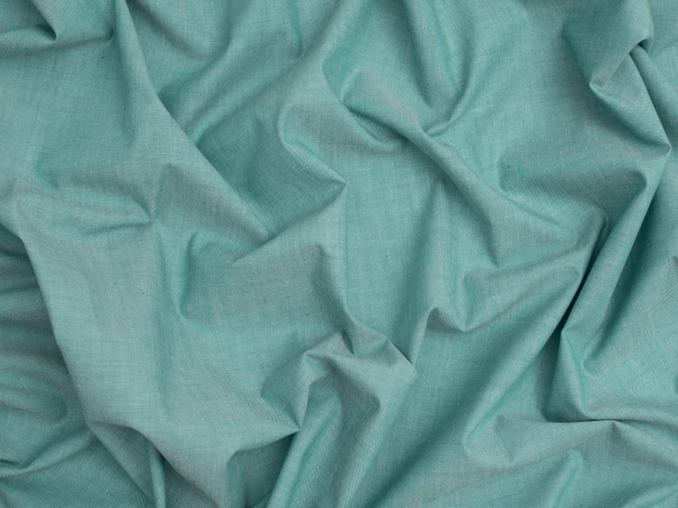 Minerva Core Range Teal Yarn Dyed Cotton Chambray Fabric
