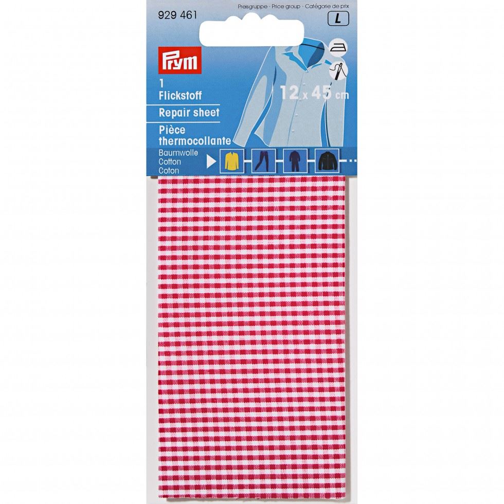 Prym Check Cotton Repair Sheet Red & White
 