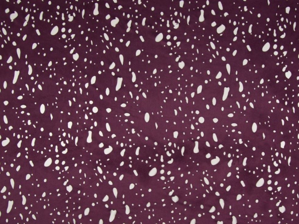 Deadstock Laser Cut Faux Suede Stretch Knit Fabric Aubergine