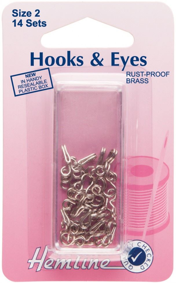 Hemline Silver Hook & Eye Fastenings