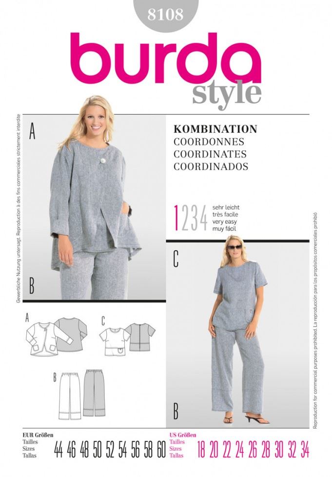 Burda Paper Sewing Pattern 8108
 