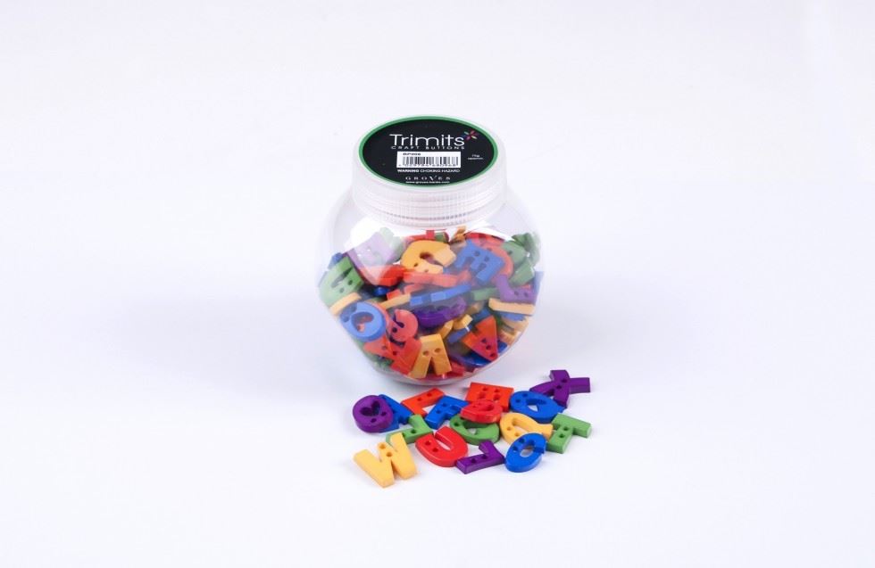 Trimits Assorted Letters Jar Of Buttons