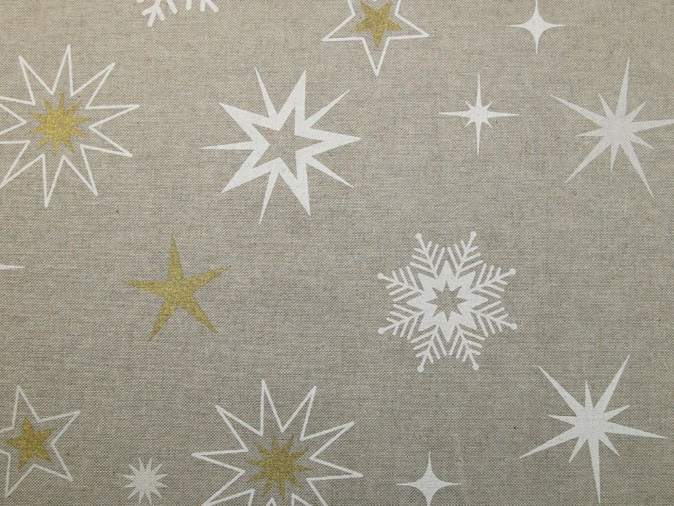 Deadstock Cotton Canvas Fabric Gold on Beige
 