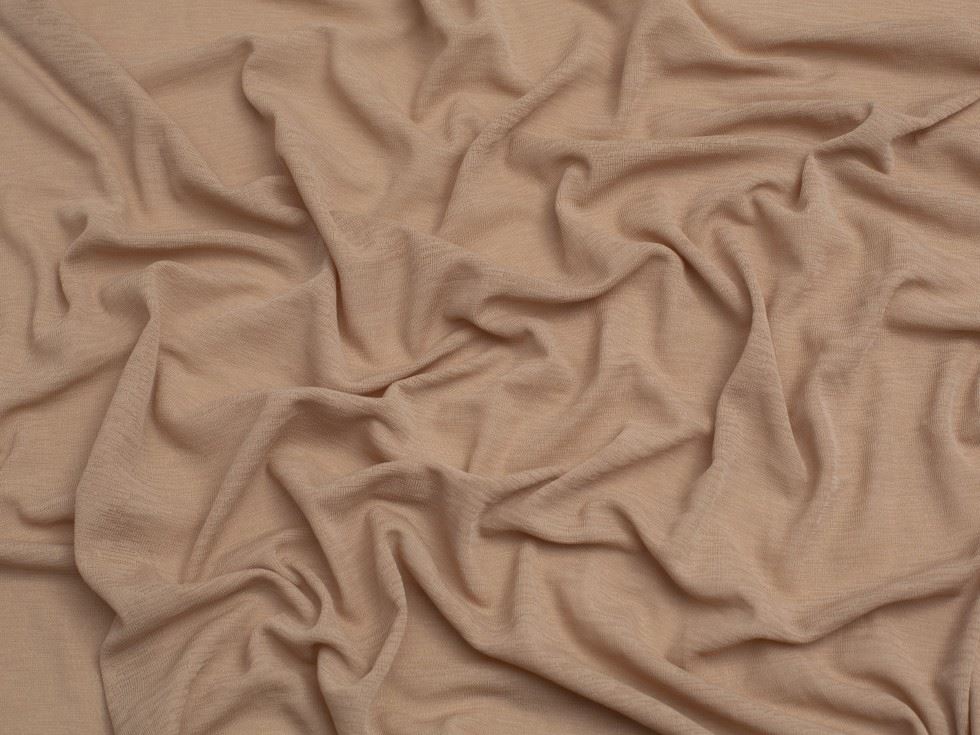 Minerva Core Range Camel Onion Skin Fine Sweater Knit Stretch Fabric