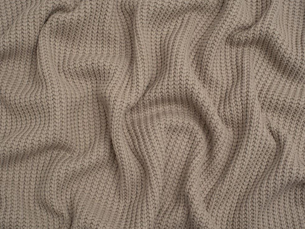 Minerva Core Range Chunky Cotton Sweater Knit Stretch Fabric Beige